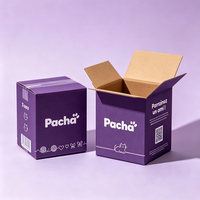 Boîte d'expédition en carton violet écologique avec logo personnalisé, production en 72h, carton ondulé recyclable pour produits pour animaux de compagnie