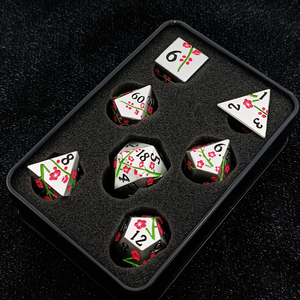 ชุดลูกเต๋าเล่นเกมโพลีเมอร์พลัมหลายรูปแบบประดับดอกไม้ที่สง่างามลูกเต๋าโลหะ DND สำหรับดันเจี้ยนและของขวัญมังกร - Product Image 6