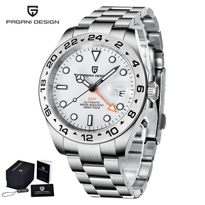 Nuevo Reloj Deportivo Mecánico Automático para Hombre PAGANI Design 2025, <span class=keywords><strong>GMT</strong></span>, Sumergible, 10 Bar, Acero Inoxidable, BGW-<span class=keywords><strong>9</strong></span> - Product Image 1