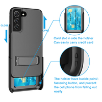 Étui de téléphone antichoc en TPU+PC avec design blindé et étui ceinture intégré pour S22 Plus, personnalisé en usine, vente en gros
