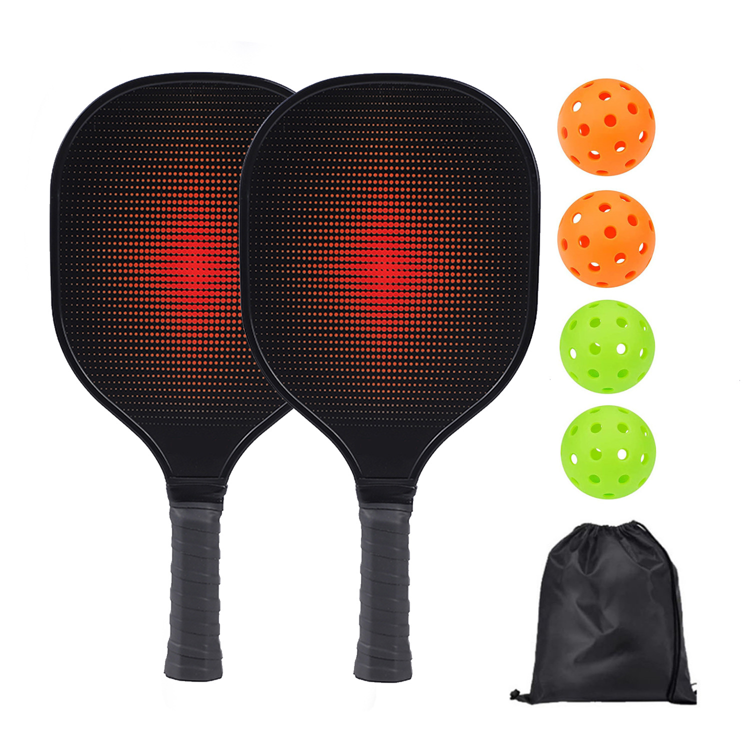 2 raquetas (marco de madera), 4 pelotas, 1 bolsa con cordón [Modelo MP155]