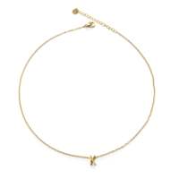 Collar con Colgante de Acero Inoxidable 316L, Chapado en Plata, Cadena de Caja, Letra Inicial K, Amuleto Moderno y Minimalista, Regalo de Joyería de Moda