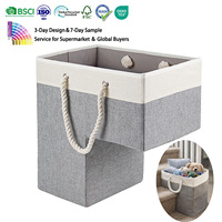 Panier de rangement pliable personnalisé OEM en forme d'escalier avec poignée en corde, organisateur de vêtements portable pour armoire domestique et dortoir