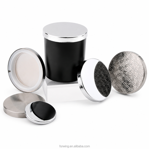 Couvercles plats en métal <span class=keywords><strong>argent</strong></span>é électroplaqué pour pots à bougies en verre, 80mm, 83mm, 90mm, 99mm, vente en gros - Product Image 2