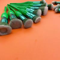 Juego de Brochas de Maquillaje Profesional YRX de 19 Piezas con Mango de Madera Verde y Pelo Sintético, con Virola de Aluminio para Aplicación de Corrector Facial