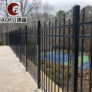Wholesale Prices Zinc Cast Iron <strong>Garden</strong> Steel Fence Panels With Post Backyard Modern 3 m Black Powder Coated Wrought Iron Fence - Product Image 4