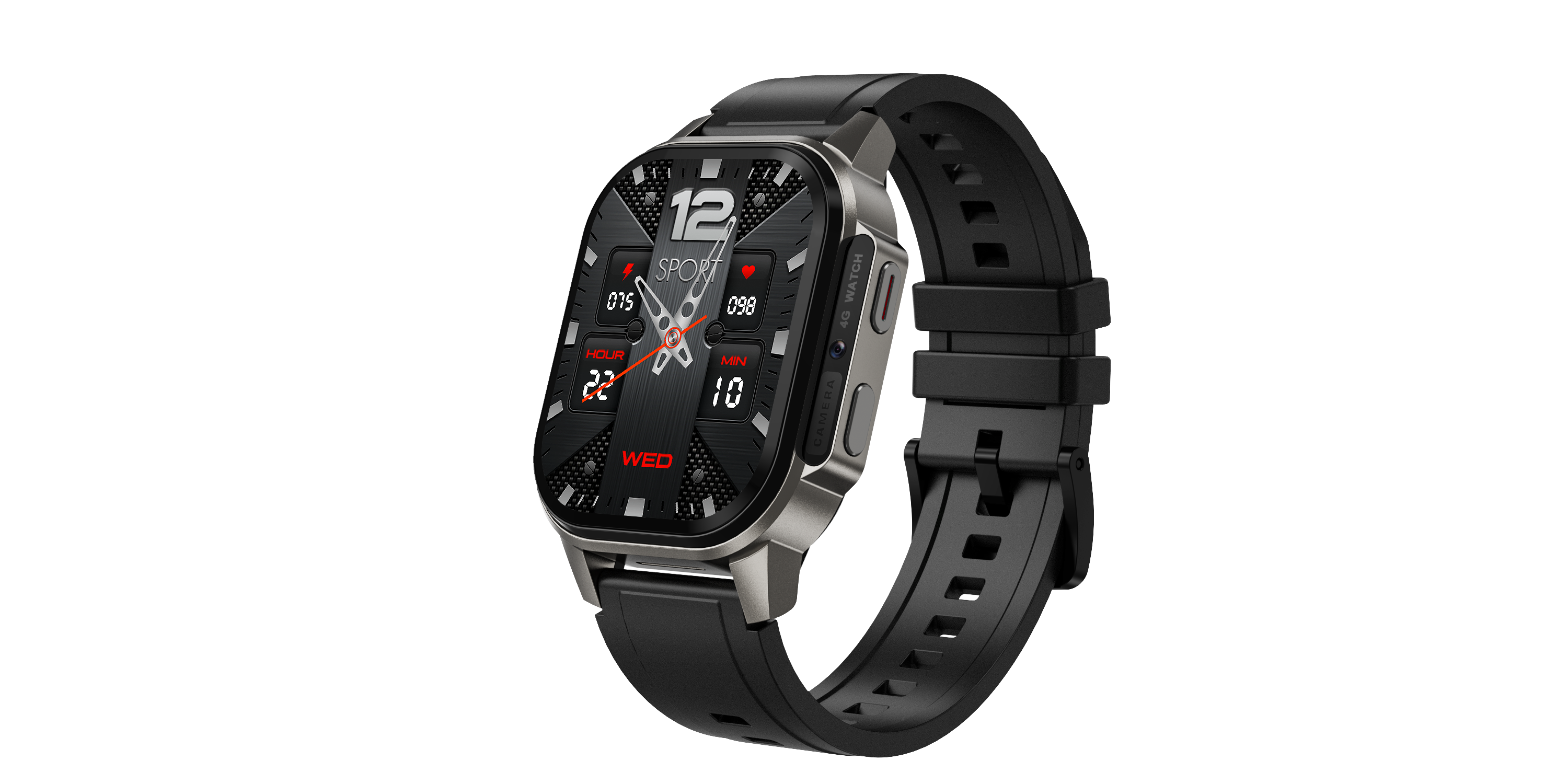 Boîtier noir + bracelet silicone noir