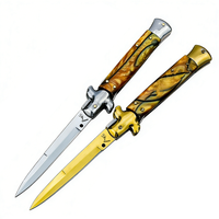 Couteau de poche pliant EDC en acrylique pour le camping et la chasse, non réglable, en acier inoxydable 440C, outil de survie industriel pour le bricolage en extérieur