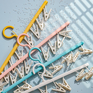 Clothing Organizer Drying Rack With <b>Clips</b> White 8 Pack <b>Hook</b> Type Home Use - Product Image 4