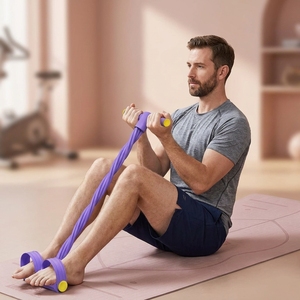 Bande de Résistance Élastique à 6 Tubes pour Yoga, <span class=keywords><strong>Corde</strong></span> de Tension Multifonction pour Entraînement Abdominal, de la Taille et des Jambes, Amincissement et Étirements - Product Image 5