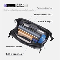 Tas Selempang Bahu Pria Tahan Air PU dengan Tas Bahu Multifungsi Ringan untuk Perjalanan Bisnis dan Santai