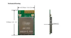 Cansec AN1352 IPEX Connector PCB Antenna BLE Module TI- CC1352 Low Power Sub-GHz 868M/2.4G Multi-protocol UART Module I2C I2S