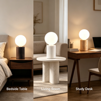 Lampe de table vintage à filament LED avec base en bois, lampe de bureau pour chambre à coucher, décoration de mariage