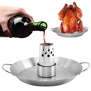 Bbq Ronde Grillen Kippenbrander Roestvrijstalen Bierblik Kippenhouderrekken Afneembare Plantaardige Braadpan - Product Image 5