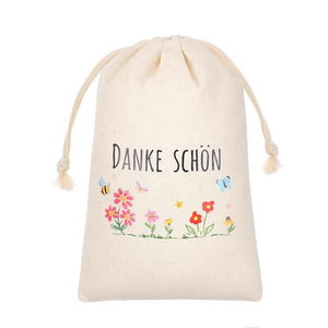 Sac en coton Yiwu pour mariages et festivals Emballage de chignon à cordon pour cadeaux de fête «Merci» Sac cadeau de bonne volonté - Product Image 5
