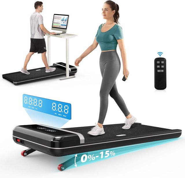 Factory New Electric Walking Pad With Auto Incline Smart Treadmill With 2 LED Screen Under Desk Walking Pad for Office Home Use
