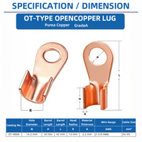 ZHILI OT-400 Version Épaissie, Borne en Cuivre Ouverte 400A pour Automobile/Batterie/Câble 14.2mm 35-95mm, Tension Nominale 1000V