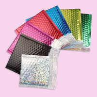 Enveloppes matelassées à bulles métalliques personnalisées avec logo imprimé, sacs matelassés dorés pour l'emballage
