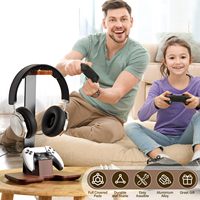 Support multifonction en bois pour manettes et casque – Accessoire de jeu pour salon – Type sur pied