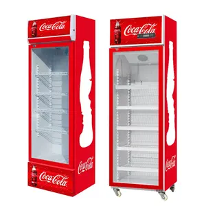 低价百事饮料冰箱，带玻璃门，用于饮料展示和促销立式冰柜
