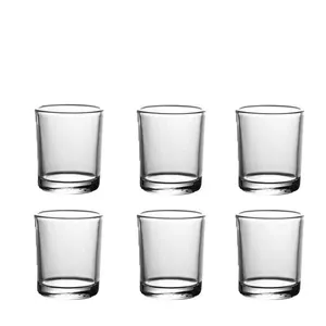 6Pcs 75ml Wholesale Transparent Bullet Cup Thick Bottom Shot Cup Small Glass Strong Wine Cup