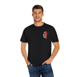 T-shirt Unisex uomo di fede 1 corinzi con indumento 16:13 leone e croce-tinto 100% US in cotone con cuciture a doppio ago - Product Image 3