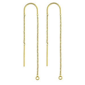 Beadsnice Dây Chuyền Xâu Chuỗi Chữ U Dây Cáp DC Có Vòng Khuyên Tai Dây Vàng 14K - Product Image 4
