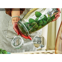 Tarro de vidrio sellado con mango grande de 1500ml-5000ml para almacenamiento de alimentos, crema, miel, hermético con tapa de Clip para botella de vino de elaboración automática