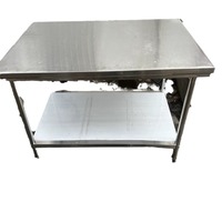 Plan de travail en acier inoxydable 304 épaissi à double couche, sur mesure en Chine, table de préparation pour cuisine de restaurant commercial