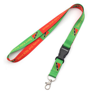 セントネビス旗ランヤード昇華ロゴ印刷ポリエステルIDカードホルダーキーチェーンランヤードカスタムランヤード - Product Image 1