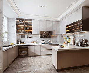 Set di Mobili da Cucina Minimalisti con Ampio Spazio di Archiviazione, Organizzazione Intelligente, Proporzioni Bilanciate, Moderni Armadi da Cucina in Legno - Product Image 2