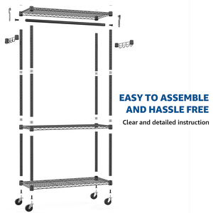 Porte-vêtements moderne ouvert en acier au carbone, anti-poussière, sur pied, pour chambre à coucher, avec étagères de rangement pour pantalons et cravates - Product Image 6
