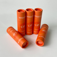 Emballage de baume à lèvres en carton kraft naturel biodégradable et recyclable, impression colorée, 10g, vente en gros