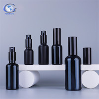 Bouteille de pulvérisation en verre d'huile essentielle noire mate 1 oz 30 ml 10ml 20ml 50ml 100ml bouteilles en verre de parfum de tête de pulvérisation en aluminium