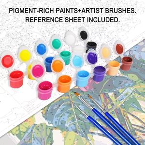 Kit <span class=keywords><strong>de</strong></span> Pintura por Números <span class=keywords><strong>de</strong></span> <span class=keywords><strong>Flores</strong></span>, sin Marco, Exquisito, Pintura Acrílica sobre Lienzo, Kit <span class=keywords><strong>de</strong></span> Pintura <span class=keywords><strong>de</strong></span> <span class=keywords><strong>Flores</strong></span> Coloridas - Product Image 5