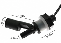 Capteur de niveau de liquide 3 pièces, interrupteur à flotteur horizontal à montage latéral en PP, distance de détection de 10 cm, sortie numérique, modèle LY1653 pour