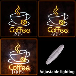 Letrero de neón de café YUFAOO, luz LED de pared, decoración artística acrílica para cafetería, restaurante, sala de estar, regalo de fiesta - Product Image 3