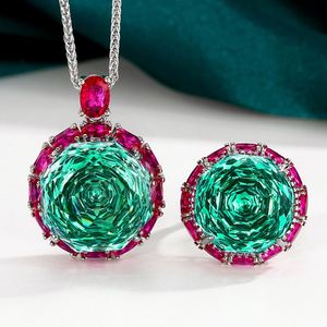 Hot Selling Eco-friendly Gold Copper Zircon 18-16mm Pendant Earrings Ring Set Wedding Jewelry New Arrivals Womens Trendy Daily - Product Image 1