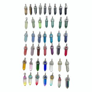 Collar de Cristal de Roca con Piedras Preciosas de Arcoíris, Colgante Hexagonal de Jade, Amuletos Unisex - Product Image 2