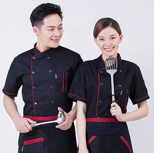 Abiti <span class=keywords><strong>da</strong></span> lavoro <span class=keywords><strong>da</strong></span> pasticcere occidentali manica corta uniforme <span class=keywords><strong>da</strong></span> Chef manica corta uniforme <span class=keywords><strong>da</strong></span> <span class=keywords><strong>cuoco</strong></span> nero - Product Image 5