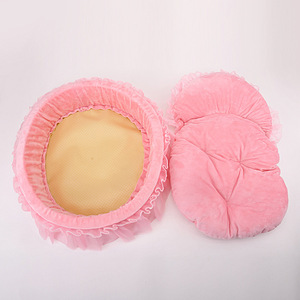 Holesale-sofá suave de encaje para niña, cama de Casa de princesa de perro rosa - Product Image 3