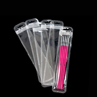 Fermeture à glissière en plastique transparent de 4.5*22cm de long pour pochette transparente pour crayon à sourcils