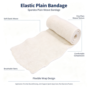 Bandage élastique médical en spandex <span class=keywords><strong>blanc</strong></span> naturel à tissage uni pour pansement des plaies - Product Image 1