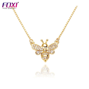 Collar con colgante de abeja para niños <span class=keywords><strong>y</strong></span> mujeres, animal, dorado <span class=keywords><strong>y</strong></span> plateado - Product Image 1
