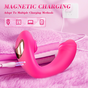 Vibratore 2 in 1 con Funzione di Succhio e Stimolazione per Donne, Dildo Vibrante per Clitoride, Giocattolo Sessuale per Coppie e Masturbatore Femminile - Product Image 3