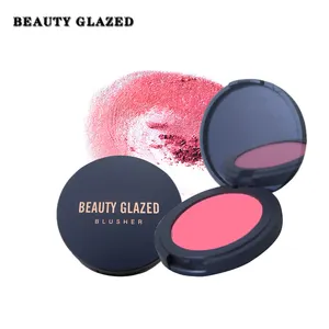 Beauty Geglazuurd Gezicht Blusher Poeder Rouge Make Cheek Blusher Poeder Mineralen Paletten Blusher Borstel Palet Crème Natuurlijke Blush