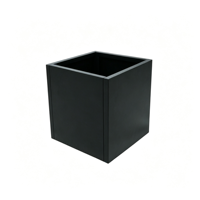Jardinière carrée en métal à assembler, en acier noir thermolaqué, avec trous de drainage, pour intérieur, extérieur, jardin, modulaire