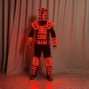 Conjunto de armadura con luces LED para disfraz de escenario, máscara iridiscente, ropa unisex para espectáculos nocturnos en discotecas y KTV - Product Image 3