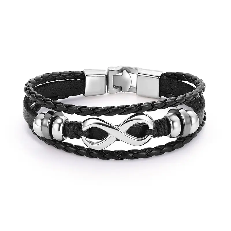 Buy Men Infinity Bracelet Boyfriend Gift Genuine Leather Braided Online in  India  Etsy