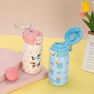 Honglixin Cartoon Plastic Water Bottle 500Ml Bpa Free For Child School Use With Straw Pop Up Lid - Product Image 3
